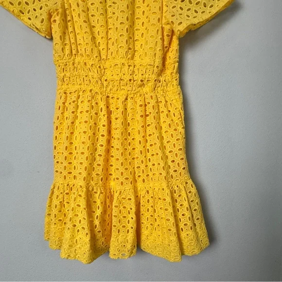 By Anthropologie‎ Somerset Mini Dress Eyelet Edition Yellow Size Small New - Picture 7 of 12
